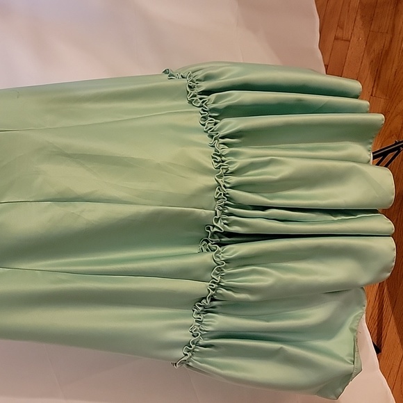 Vintage Jessica McClintock Gunne Sax Green Dress Gown 80s Petticoat Ruffle - Picture 9 of 16